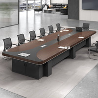 HYZ-282X Table de conférence industrielle en bambou, longue et simple, pour 12 personnes, anti-brûlure, anti-taches, pour réception et formation