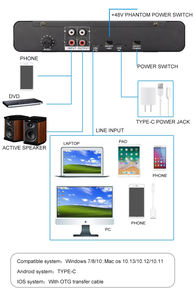 Interface audio DSP rechargeable BAOBAOMI K116 <span class=keywords><strong>pour</strong></span> diffusion en direct, 2 entrées/2 sorties, <span class=keywords><strong>carte</strong></span> <span class=keywords><strong>son</strong></span> USB, connexion XLR/6,3 mm <span class=keywords><strong>pour</strong></span> - Product Image 6