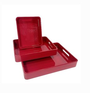 Plateau de service en laque de luxe, élégant plateau décoratif pour table à manger, service de thé, cuisine et décoration de la maison - Product Image 1