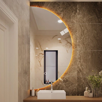 Miroir de Maquillage LED Intelligent Mural Moderne à Forme Irrégulière, Sans Cadre, Écran Tactile pour Salle de Bain (Vente en Gros)