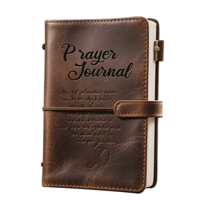 Carnet de Prières et de Gratitude Personnalisé, Journal <span class=keywords><strong>Quotidien</strong></span> en Cuir avec Versets Bibliques, Journal Inspirant et Dévotionnel - Product Image 1