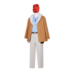 Ensemble de costumes de cosplay King Of Fighters Joe Higashi, masque rouge, veste bronzée, tenue de personnage de jeu d'anime pour fans adultes - Product Image 3
