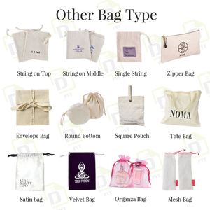 Sac cosmétique en toile de coton 100% recyclé avec fermeture éclair pour bijoux, cadeaux et rangement anti-poussière, emballage et impression écologiques - Product Image 6