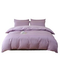 Housse de couette 100 % coton, ensemble housse de couette et taie d'oreiller en coton à fibres longues, sergé pur coton haute densité, couleur unie