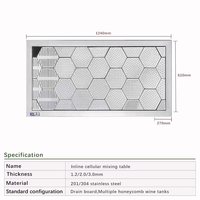 Table de mélange commerciale en nid d'abeille intégrée en acier inoxydable personnalisée Lanxin