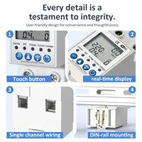 Tuya WiFi Smart Single Phase Energy Meter Pelindung Kebocoran Tegangan Lebih/Kurang Pemutus Sirkuit DIN Rail Power KWh Meter Remote