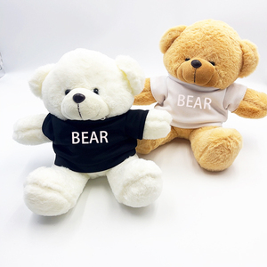 Venta al por mayor de osos de peluche personalizados con capucha logotipo personalizado texto Oem camisas de sublimación en blanco oso de peluche juguetes regalos - Product Image 3