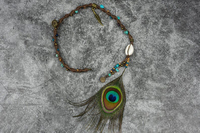 Tessuto colorato macramè involucro per capelli Hippie Festival bohémien Hair Dreadlock extension Charm piume Chic catene per capelli nappa