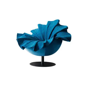 Villa rote Blume Form Samt Stoff Lounge Stuhl Designer Ei Stühle für Wohnzimmer Sofa Set - Product Image 1