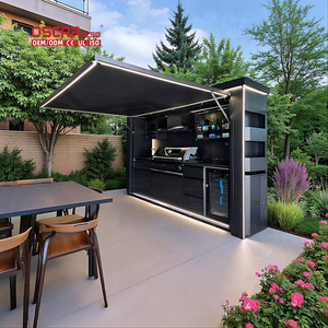 Dapur BBQ Luar Ruangan Desain Modern dari Baja Anti Karat Tahan Cuaca dengan Pendingin Anggur untuk Teras Balkon Taman - Product Image 1