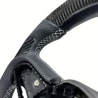 Volant en fibre de carbone véritable noir brillant pour Dodge Challenger Charger Hellcat SRT Jeep Chrysler