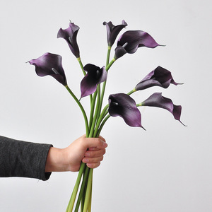 Single <strong>Stem</strong> Medium-sized Long Stemmed Artificial Calla Lilies Made of EVA <strong>Cotton</strong> Faux Flowers for Home Decor - Product Image 1