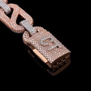 Cadena Cubana de Plata 925 con Moissanita VVS de Excelente Calidad, Personalizada, para Fiestas y Salidas Nocturnas, Disponible al Mejor Precio - Product Image 4