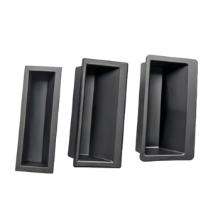 LS537-1 LS537-2 LS537-3 LS537-4 Tiradores negros de nailon PA con asa empotrada para gabinetes, tiradores ocultos para puertas de gabinetes, cajones, cocina, gimnasio - Product Image 1