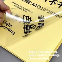 Étiquettes autocollantes transparentes en PET A4 personnalisables avec logo imprimable, autocollants en papier imperméables A4 pour imprimante jet d'encre