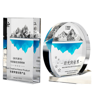 Nuevo diseño, trofeo de cristal, impresión y grabado a color creativos, excelente personal, agentes, medallas de honor, premio, trofeo de seguro - Product Image 1