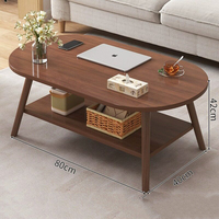 Table basse de style nordique moderne avec étagère de rangement, en bois, pour salon, table d'appoint de canapé
