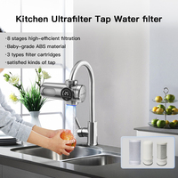 Nouveau Purificateur d'Eau Manuel Domestique en Plastique avec Écran Numérique Intelligent, 8 Étapes, Ultra Anti-calcaire et Anti-chlore, pour Robinet de Cuisine
