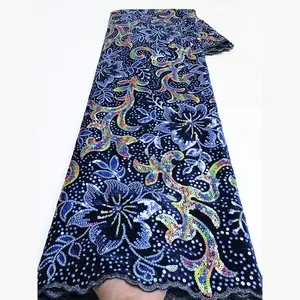 Dentelle brodée nigériane <span class=keywords><strong>NiAi</strong></span>, dentelle africaine de luxe, dentelle en velours à paillettes, dentelle pour robe de mariée - Product Image 1