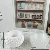 Moule en Silicone Pot de Fleur Rond Nid d'Abeille Béton pour Plantes Grasses Vase Cactus Bougie Porte-Stylo Ciment Argile Moule Époxy