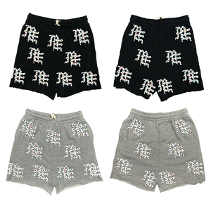 Pantalones Cortos Deportivos para Hombre, Estilo Retro con Diamantes, de Alta Calidad, Marca Americana de Moda Urbana, Venta al Por Mayor - Product Image 5