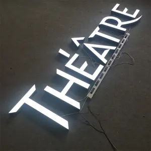 Açık büyük akrilik burcu 3D aydınlatma Metal harfler LED kanal mektup işaretleri akrilik yüz Frontlit Led işareti