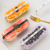 Boîte d'emballage en plastique PET transparente rectangulaire de 1 mm d'épaisseur pour pudding, yaourt, mousse, tiramisu, gâteau