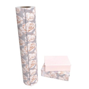 Custom Eco-Friendly Recyclable Floral Pattern Art <b>Paper</b> Roll Double Side Coated PE Waterproof 100GSM Virgin <b>Wood</b> Pulp Gift Craft - Product Image 3