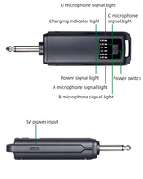 Système de micro sans fil professionnel 4-en-1 D100+ N24, microphone rechargeable 2,4G pour spectacles sur scène et karaoké à domicile