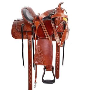 Ensemble de selles Western tout usage confortable en cuir véritable comprenant un collier de poitrine usiné pour le plaisir de la randonnée pédestre - Product Image 1