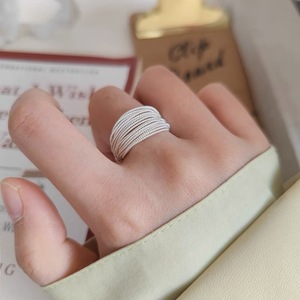 925 Sterling Silver Multi Layer <b>Ring</b> <b>Open</b> Design For Women Index Finger Everyday Wear Jewelry - Product Image 1