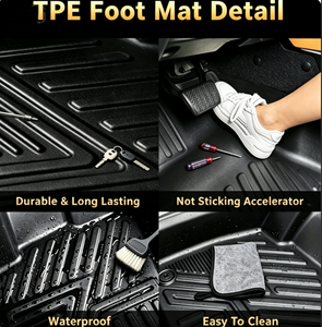 Alfombrillas de TPE para Vehículos, <span class=keywords><strong>Medidas</strong></span> con Láser, Fáciles de Limpiar, Resistentes a los Arañazos, Doble Cabina, 5 Asientos, Compatibles con Nissan - Product Image 6