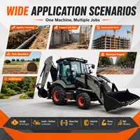 Pengiriman Gratis Backhoe Loader LAWNIO dengan Kedalaman Penggalian Maksimum 3510mm Operasi Multiguna untuk Perawatan Jalan Diesel Loader