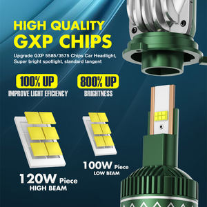 Rcj 12000lm t12 नेतृत्व वाली कार हेडलाइट्स 120 H1 h4 h7 h11 9005 9006 9007 9008 luces ऑटो 12v वोल्टेज - Product Image 4