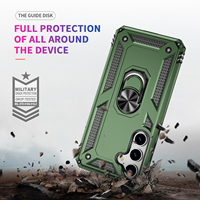 Funda de Teléfono Antichoque para Samsung Galaxy S25, Carcasa Híbrida de TPU y PC con Anillo Metálico y Soporte para Samsung S24 Plus S23 Ultra S22