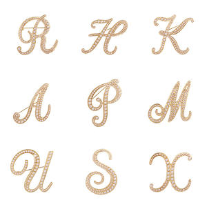 文字Dイニシャルブローチジュエリーゴールドパールアルファベット - Product Image 4