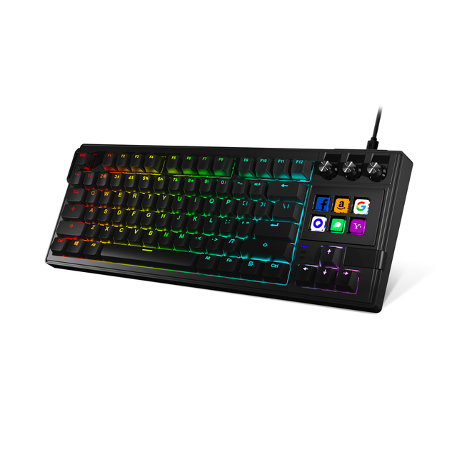 MiraBox K1Pro Gasket Gaming Keyboard - Full-Key Anti-Ghosting, RGB Backlight, 6 LCD Keys - OEM for Competitive Gaming Brands