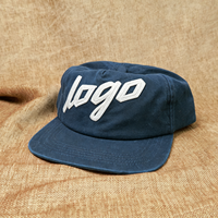 Gorra de Béisbol Plana con Visera Plana, Hecha de Algodón Puro, Bordado Personalizado con Cadena, Cierre Ajustable de Plástico