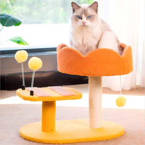Torre de sisal multinivel para gatos, diseño de flor de <span class=keywords><strong>abeja</strong></span>, con poste rascador floral y <span class=keywords><strong>bolas</strong></span> colgantes, inspirada en un árbol - Product Image 2
