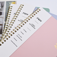 Cahiers à spirales reliés en cuir A5 avec logo personnalisé, journal avec poche, beau carnet