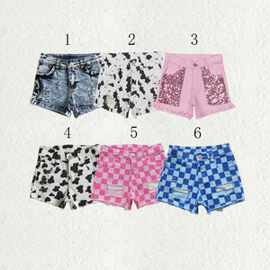 Shorts de Mezclilla para Niñas de 3 a 16 Años, Pantalones Cortos de Verano con Cintura Ajustable y Bolsillos, Venta al Por Mayor - Product Image 1