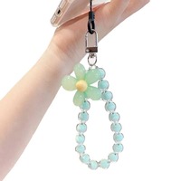 Porte-clés et breloque de sac coloré à fleurs perlées, mignon, pour filles, accessoire quotidien