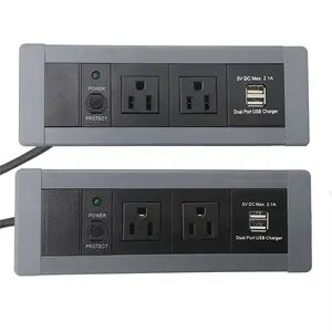 Tomada elétrica embutida para mesa plana dos EUA Tomada USB Multi-AC 125V Tensão nominal 15A Tomada nominal OEM disponível