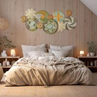 11 pièces Style bohème roseau tissé panier mural ensemble toute la maison décorative Art déco motif plante nature morte Design tentures murales