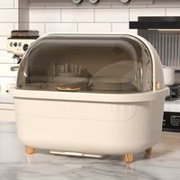 Boîte de rangement moderne et minimaliste en plastique de grande taille pour ustensiles de cuisine, couvercles de placard, vaisselle, bols, assiettes, conteneurs et égouttoirs à vaisselle domestiques