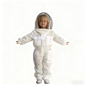 Traje de Apicultura BAIFENG BEE Nuevo para Niños, Blanco, Transpirable, de 3 Capas de Malla, Equipo de Apicultor, Suministros de Jardinería, Garantía - Product Image 1
