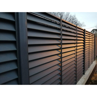 Panneau de clôture de jardin en alliage d'aluminium à lattes horizontales étroites ZJ, couleur personnalisée, résistant à la rouille, pour hôtel, villa, cour extérieure