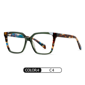 2024 vente en gros de nouvelles lunettes anti-bleu mode Anti lumière bleue composition multicolore monture de lunettes en acétate logo personnalisé pour les femmes - Product Image 4