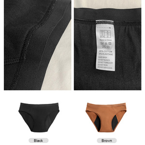 Culottes menstruelles respirantes en coton pour femmes, taille basse, lavables, flux abondant, 4 couches, <span class=keywords><strong>anti</strong></span>-fuites, pour femmes et filles - Product Image 5