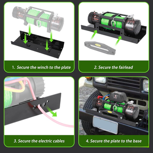 Plaque de montage universelle pour treuil AMBITION 10 po x 4,5 po avec motif de boulons surélevés, <span class=keywords><strong>bride</strong></span> de guidage et accessoires pour camion, VUS, <span class=keywords><strong>remorque</strong></span> - Product Image 4